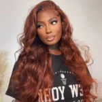Reddish Brown #33 Body Wave 6×5 13×4 HD Lace Front Wig 180% Human Hair Wig - Image 8