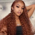 Reddish Brown Color Deep Wave HD Lace Front Wig Trendy Color - Image 2