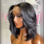 Layered Cut Bob Wig Glueless 6×5 Pre-Cut Lace Closure Short Wig 100% Human Hair - Image 2
