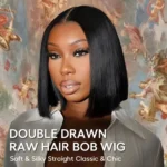 Super Double Drawn Bone Straight 2×6 Lace Bob Wig Raw Vietnamese Hair HD Lace Wig 220% - Image 4