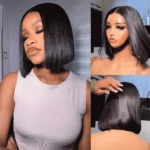 Super Double Drawn Bone Straight 2×6 Lace Bob Wig Raw Vietnamese Hair HD Lace Wig 220% - Image 3