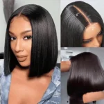 Super Double Drawn Bone Straight 2×6 Lace Bob Wig Raw Vietnamese Hair HD Lace Wig 220%