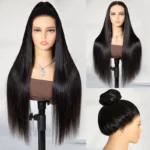 New 360 Lace Frontal Wigs Straight Human Hair Wigs Invisi-String 360 Wig - Image 4