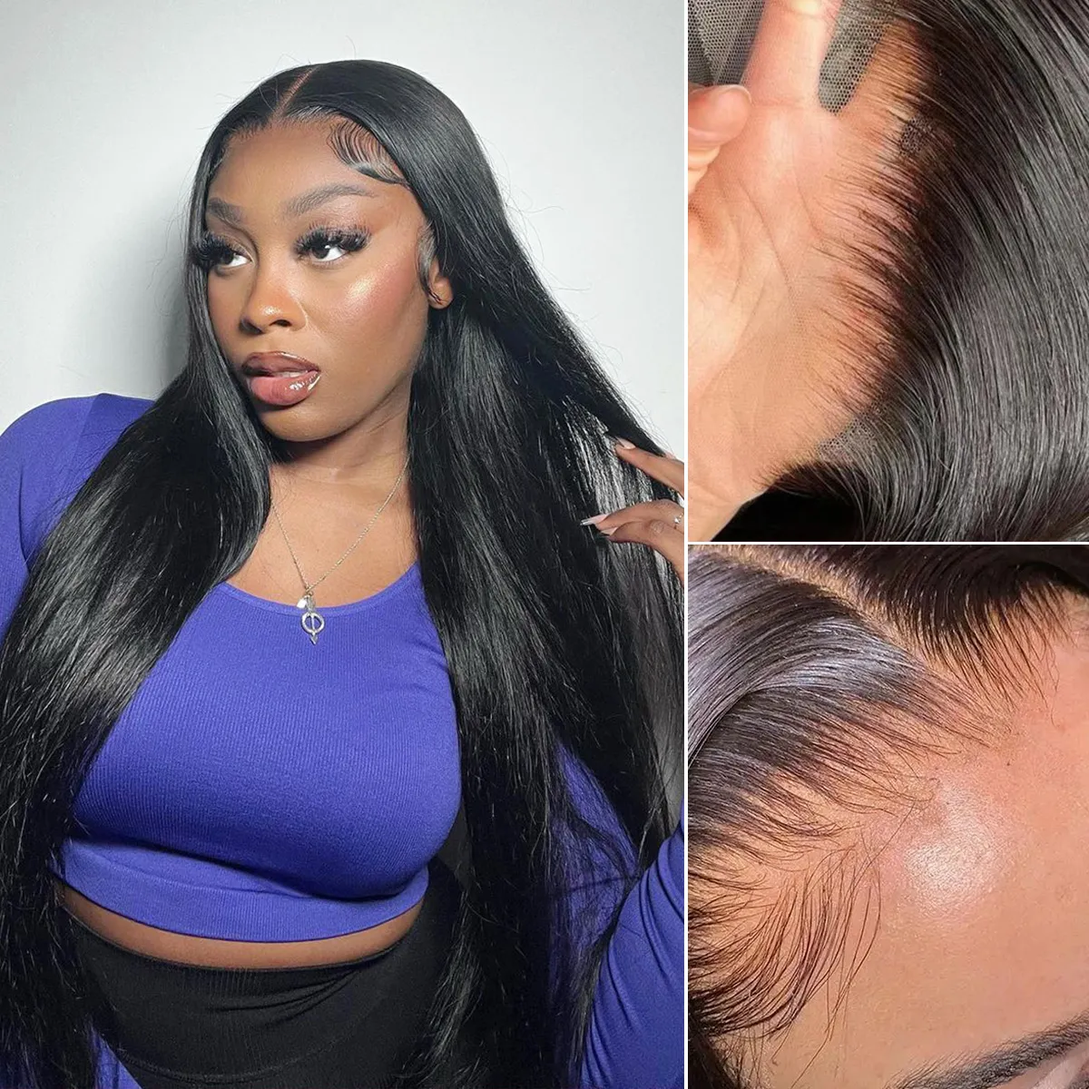 13×4 13×6 Lace Full Frontal Wig Straight Hair Skin Melt Glueless HD Lace Front Wigs Pre-Bleached Knots 13×4 13×6 Lace Full Frontal Wig Straight Hair Skin Melt Glueless HD Lace Front Wigs Pre-Bleached Knots - Image 1