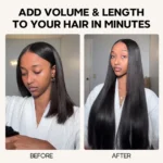 Seamless Clip In Hair Extensions Straight & Yaki Straight Virgin Human Hair 7Pcs/pack Natural Look - Image 8