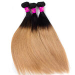 Best Quality Straight Hair Color T1b/27 Honey Blonde 3/4 Bundles Virgin Brazilian Straight Hair - Image 4