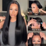 Pull & Go Glueless Wig 6×5 13×6 Straight Wig Invisi-Drawstring Pre-Everything Human Hair Wig - Image 12