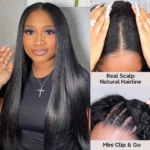 Straight U Part Wigs & V Part Wigs Human Hair Wigs Scalp Look 180% - Image 3