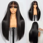 Wear Go Glueless Straight Pre-Cut 6×5 Lace Wigs with Bangs 180% - Image 3