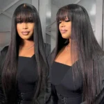 Wear Go Glueless Straight Pre-Cut 6×5 Lace Wigs with Bangs 180% - Image 5