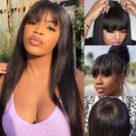Wear Go Glueless Straight Pre-Cut 6×5 Lace Wigs with Bangs 180% - Image 8