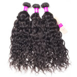 Wet And Wavy Human Hair Weave Bundles With Closure Natural Color 4 Bundles Brazilian Water Wave With Closure - Image 4