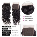 3 Bundles With Closure Water Wave Human Hair Weave Bundles With Closure Natural Color - Image 8