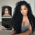Beach Curly V Part Wig Natural Wave No Leave Out Human Hair Wigs - Image 10