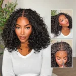 Boho Braids Water Wave Bob Wig Glueless 6×5 Lace Closure with Braided Top Human Hair Wig Pre-Cut Lace