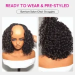 Boho Braids Water Wave Bob Wig Glueless 6×5 Lace Closure with Braided Top Human Hair Wig Pre-Cut Lace - Image 5