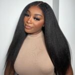 Glueless 6×5 Lace Wig Kinky Straight Pre-cut Lace Closure Wig Super Easy Install