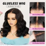 Glueless Pre-Cut 6×5 Lace Closure Wig Barrel Curls Shoulder Length Bleached Knots Beginner Friendly - Image 5