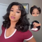 Yaki Texture Loose Wave Glueless Wig Pre-Layered Cut Short Wig C-Side Part 6×5 Lace Wig Natural Hairline With Baby Hair - Image 7