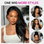 Yaki Straight Pull Go Drawstring 360 Lace Frontal Wigs Ready To Wear Glueless Human Hair Wig - Image 4