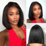 Yaki Straight Glueless Bob Wig 6×5 Pre-Cut HD Lace Bleached Knots Put On & Go - Image 7