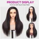 Yaki Straight Half Wig Glueless Human Hair Wig 3 IN 1 Quick Install - Image 3