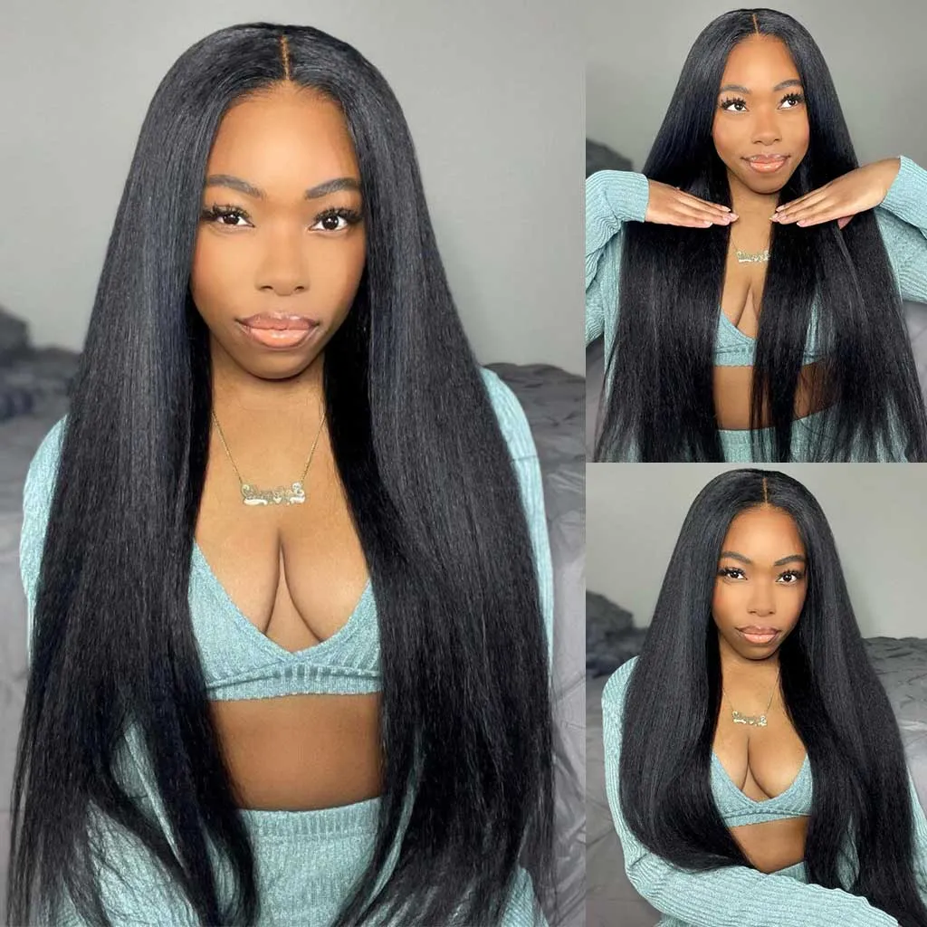 Yaki Straight Glueless HD Lace Wigs 6×5 13×4 Human Hair Wigs Natural Scalp Look Yaki Straight Glueless HD Lace Wigs 6×5 13×4 Human Hair Wigs Natural Scalp Look - Image 1