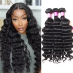 Brazilian Virgin Hair Loose Deep Wave 3 Bundles 100% Virgin Hair Bundles Loose Deep Curly Weave Human Hair