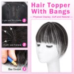 Tinashe Hair Toupee for Women Real Human Hair 360° 3D Cover Human Hair Topper with Bangs - Image 2