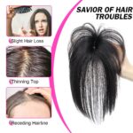 Tinashe Hair Toupee for Women Real Human Hair 360° 3D Cover Human Hair Topper with Bangs - Image 3