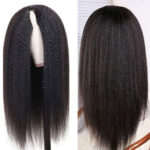 Kinky Straight V Part Wig Human Hair Super Natural Protective Style 180% Density - Image 4