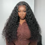 13×4 HD Lace Frontal Wigs Pre-Bleached Knots Glueless Water Wave Lace Wigs 180% Density - Image 11