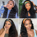 Human Hair Headband Wig Water Wave 180% Human Hair Half Wigs - Image 6