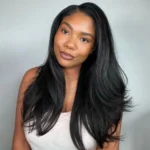 Yaki Straight 3 IN 1 Half Wig Glueless Install 100% Human Hair Drawstring Flip Over Wig - Image 3