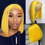 Colorful Straight Bob 13×4 Lace Front Wig Blue Orange Pink Green Grey Yellow Color - Image 5