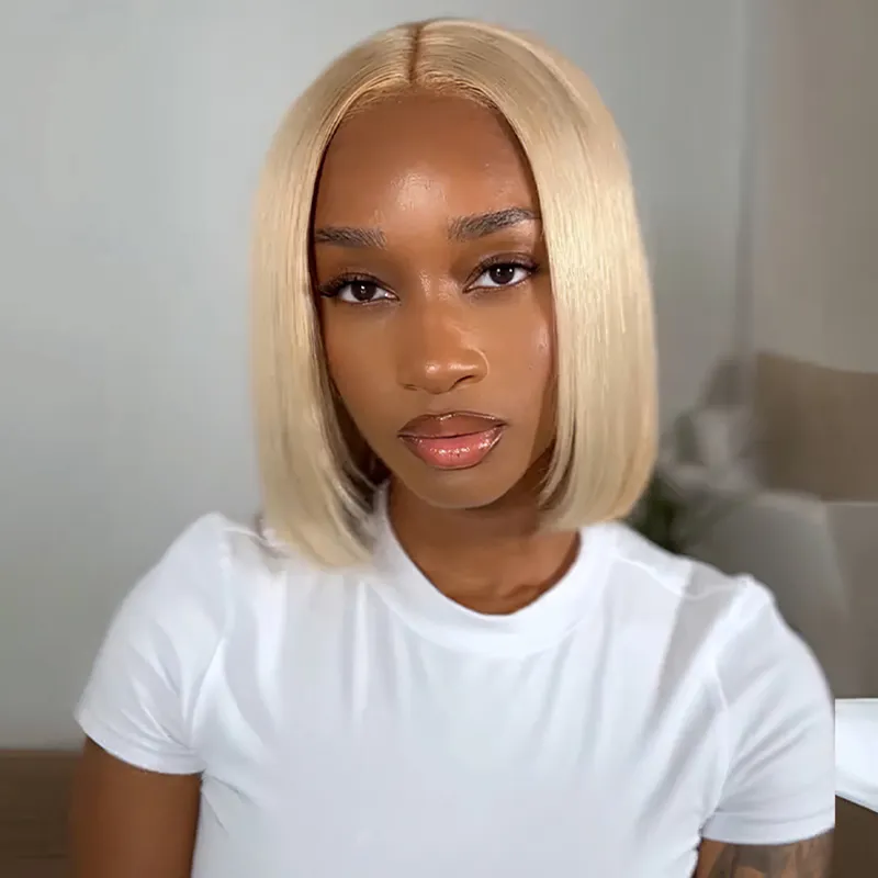Ash Blonde Bob 6×5 13×6 HD Lace Frontal Short Human Hair Wig Pre Plucked & Bleached Ash Blonde Bob 6×5 13×6 HD Lace Frontal Short Human Hair Wig Pre Plucked & Bleached - Image 1