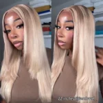 Ash Blonde Highlight Wig 13×4 Full Frontal HD Lace Body Wave Mix Color Straight P16/613 Human Hair Wig - Image 7