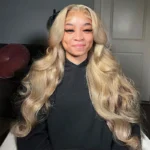 Cozy Blonde Color Straight Human Hair Barbie 13×4 HD Lace Frontal Wig Pre Plucked Hairline - Image 11