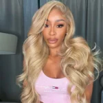 Ash Blonde Color Body Wave Human Hair 13×4 HD Lace Frontal Glueless Wigs 180% Density