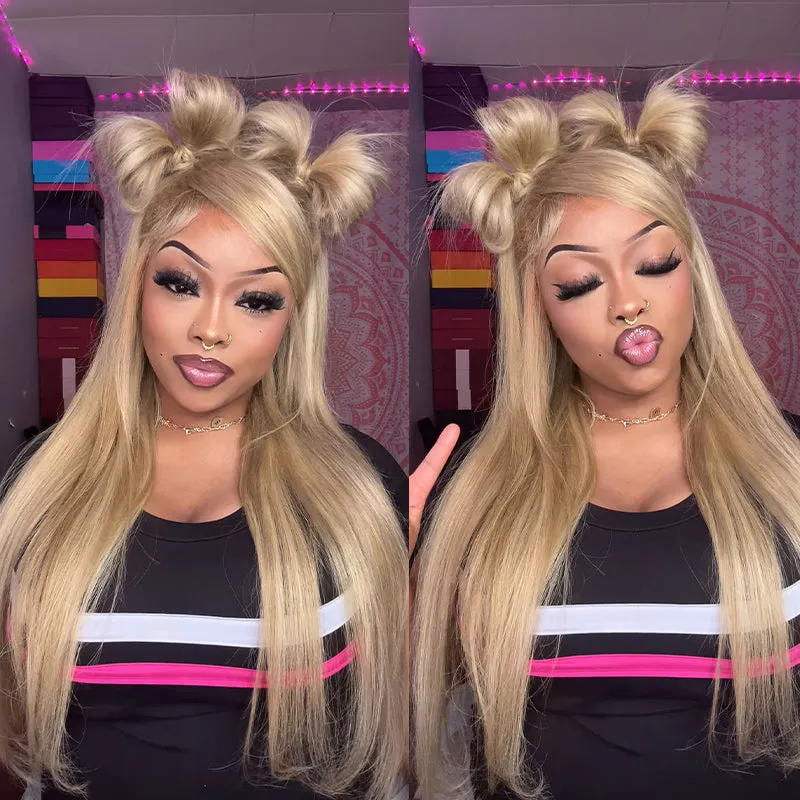 Cozy Blonde Color Straight Human Hair Barbie 13×4 HD Lace Frontal Wig Pre Plucked Hairline Cozy Blonde Color Straight Human Hair Barbie 13×4 HD Lace Frontal Wig Pre Plucked Hairline - Image 1