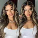 Balayage Highlight Curtain Bangs Body Wave 6×5 HD Lace Layered Glueless Human Hair Wig Pre Cut & Plucked - Image 4