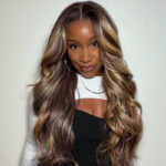 Balayage Highlight Straight/Body Wave 6×5 Lace Glueless Human Hair Wig Ash Blonde Color Drawstring Wig