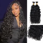 Beach Curly Bulk Human Hair Extension Boho Wet and Wavy Braiding Hair 1/2/3 Packs - Image 3