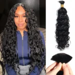 Beach Curly Bulk Human Hair Extension Boho Wet and Wavy Braiding Hair 1/2/3 Packs