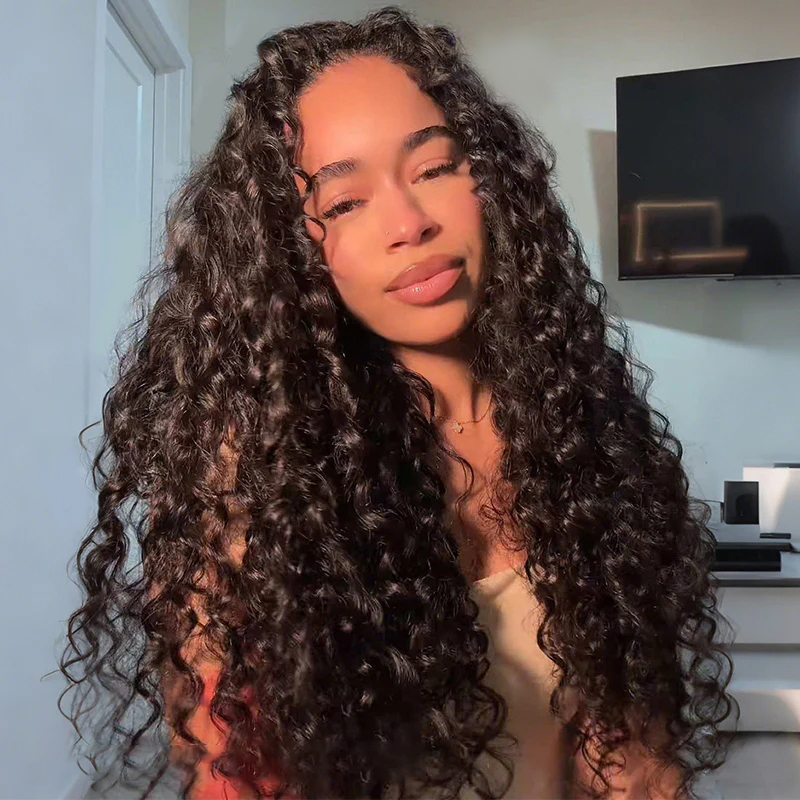 Beach Curly V Part Wigs Super Natural Wavy Wave 100% Human Hair Glueless Install Beach Curly V Part Wigs Super Natural Wavy Wave 100% Human Hair Glueless Install - Image 1
