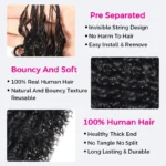 Beach Curly Miracle knots Crochet Human Hair Extension for Boho Braids Protective Hairstyle - Image 8