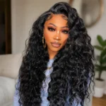 Beach Curly Wear Go Half Wig 100% Human Hair With Elastic Drawstring Seamless Flip Over Wig - Image 9