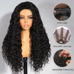 Beach Curly Wear Go Half Wig 100% Human Hair With Elastic Drawstring Seamless Flip Over Wig - Image 6