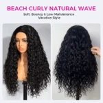 Beach Curly Wear Go Half Wig 100% Human Hair With Elastic Drawstring Seamless Flip Over Wig - Image 7