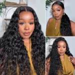 Real HD Lace Beach Curly 8×6 Glueless Natural Wavy Wave Human Hair Wig Vacation Style - Image 3